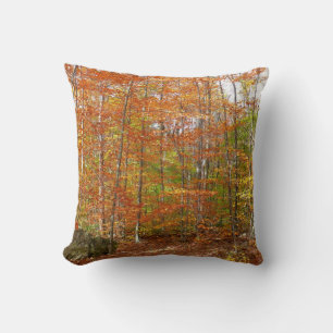 Sonnendurchfluteter Herbstweg im Laurel Hill Park Kissen