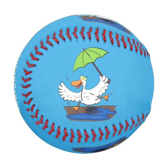 Sonnendute mit Schirm tanzender Cartoon Baseball (Vorderseite Links)