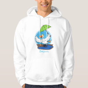 Sonnendute mit Schirm tanzender Cartoon Hoodie