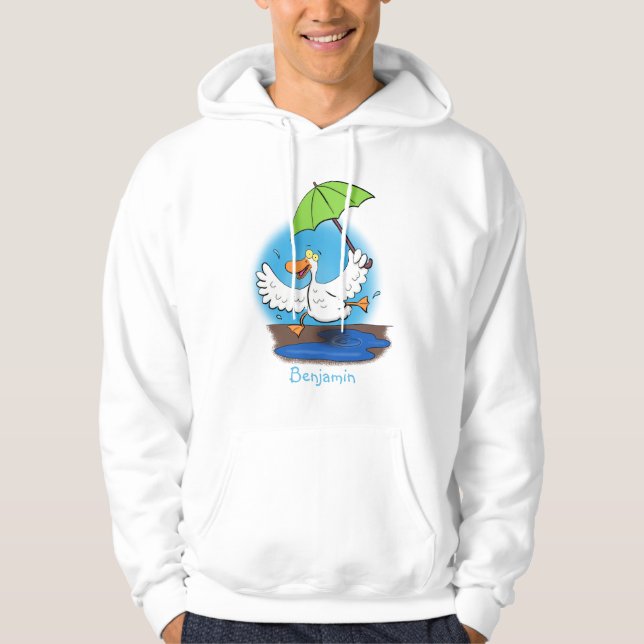 Sonnendute mit Schirm tanzender Cartoon Hoodie (Vorderseite)