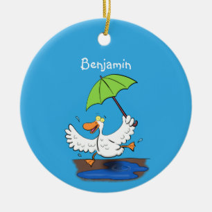 Sonnendute mit Schirm tanzender Cartoon Keramik Ornament