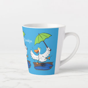 Sonnendute mit Schirm tanzender Cartoon Milchtasse