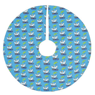 Sonnendute mit Schirm tanzender Cartoon Polyester Weihnachtsbaumdecke