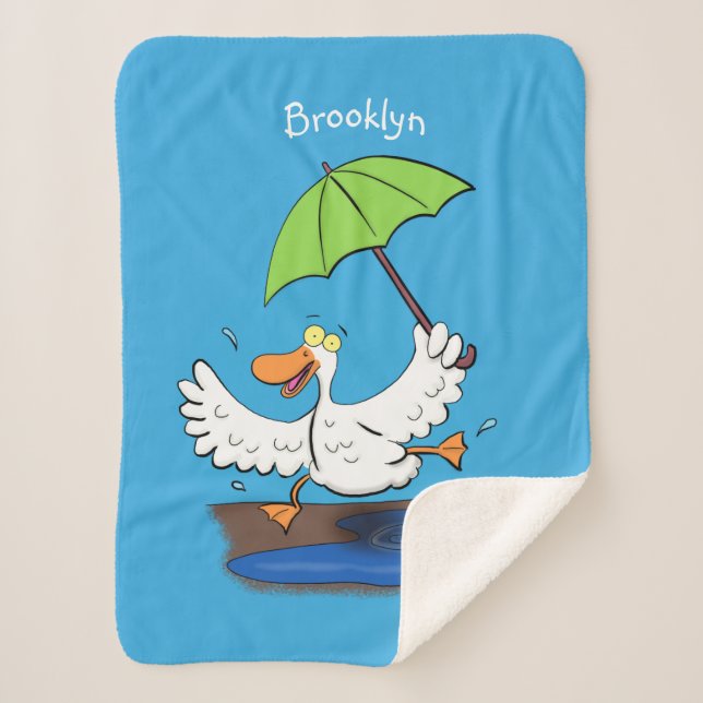 Sonnendute mit Schirm tanzender Cartoon Sherpadecke (Vorderseite)