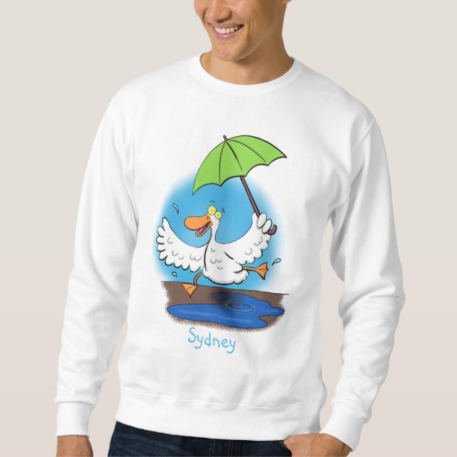 Sonnendute mit Schirm tanzender Cartoon Sweatshirt (Vorderseite)