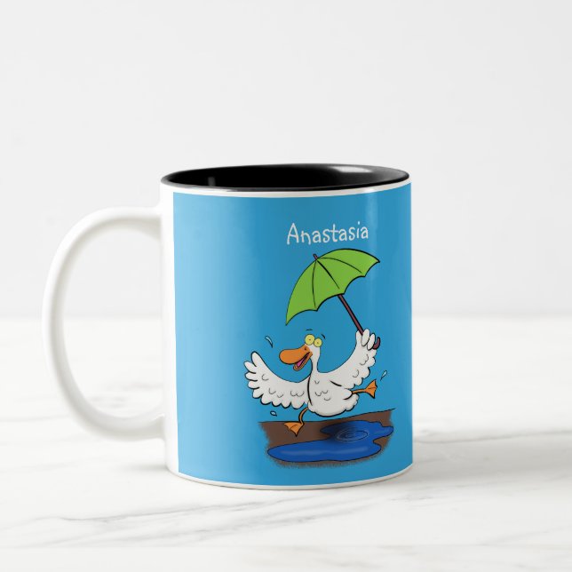 Sonnendute mit Schirm tanzender Cartoon Zweifarbige Tasse (Links)