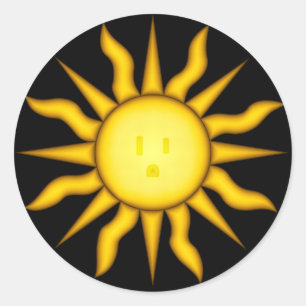 Sonnenenergie-Aufkleber Runder Aufkleber
