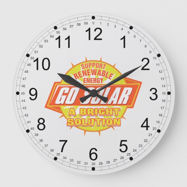 Sonnenenergie-Lösung Große Wanduhr (Vorderseite)