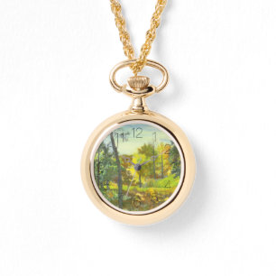 Sonnenfallmalerei Wasserfarbe Armbanduhr