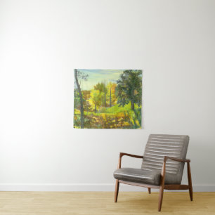 Sonnenfallmalerei Wasserfarbe auf Seide Wandteppich