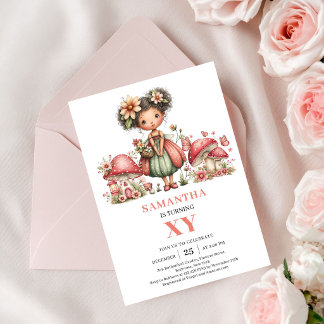 Sonnenfee 5. Geburtstag Einladung Blush Blumen