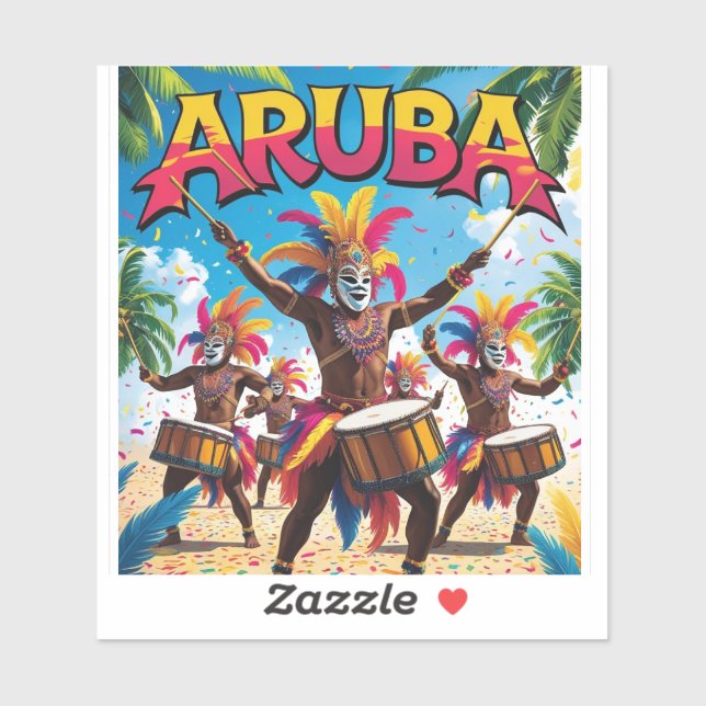 Sonnenfest in Aruba Aufkleber (Blatt)