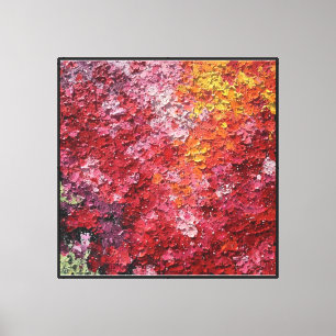 Sonnenfeuer-Blüten-Abstrakte Textilkunst Leinwanddruck