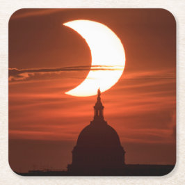 Sonnenfinsternis 2021 rechteckiger pappuntersetzer