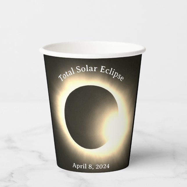 Sonnenfinsternis 2024, 8. April Pappbecher (Vorderseite)