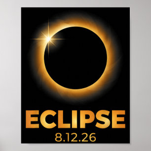 Sonnenfinsternis 2026 Totale Sonnenfinsternis Augu Poster