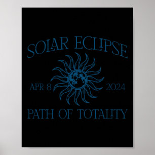 Sonnenfinsternis 8. April Pfad der Totalität Vinta Poster
