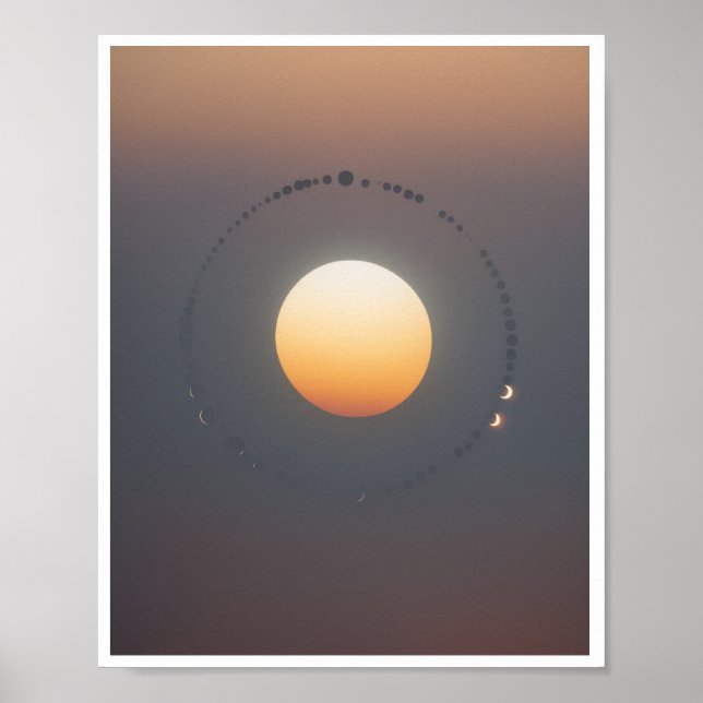 Sonnenfinsternis am Himmelshintergrund Poster (Vorne)