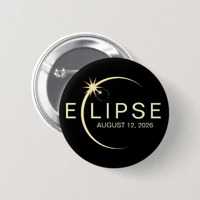 Sonnenfinsternis Astronomie-Event 2026 Button (Vorne & Hinten)