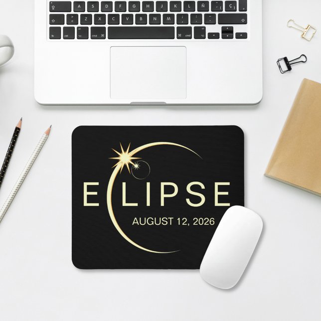 Sonnenfinsternis Astronomie-Event 2026 Mousepad (Solar Eclipse Astronomy Event 2026 Mouse Pad)