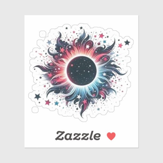 Sonnenfinsternis-Blume Aufkleber (Blatt)