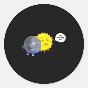 Sonnenfinsternis Cartoon Runder Aufkleber