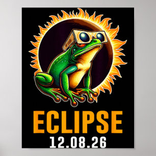Sonnenfinsternis-Frosch Sonnenfinsternis tragend Poster