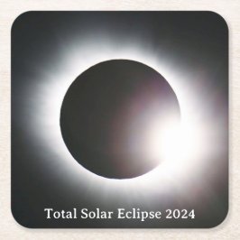 Sonnenfinsternis insgesamt 8. April 2024 Rechteckiger Pappuntersetzer