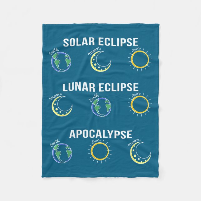Sonnenfinsternis Mondfinsternis Apokalypse Kunstwe Fleecedecke (Vorderseite)