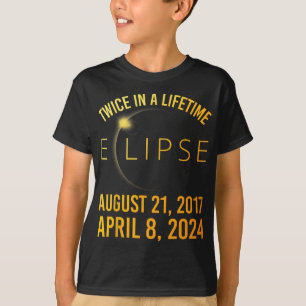 Sonnenfinsternis zweimal im Leben 2024 Totale Fins T-Shirt