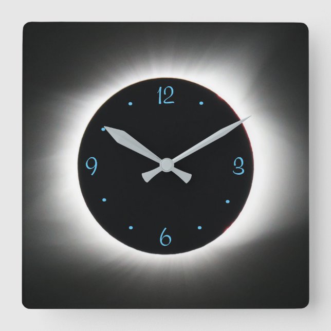 Sonnenfinsternisuhr Quadratische Wanduhr (Vorderseite)