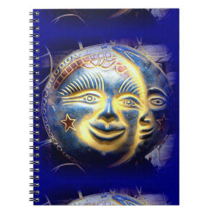 Sonnenfläche/Mondfläche dunkelblaues Notebook Notizblock