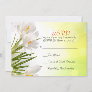 Sonnenfrohe Frühlingsweiße Iris RSVP-Karte Einladung
