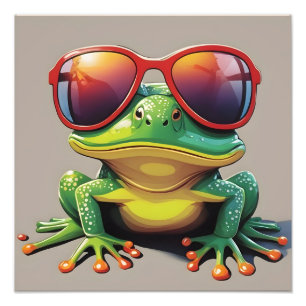 Sonnenfrosch mit Sonnenbrille Fotodruck