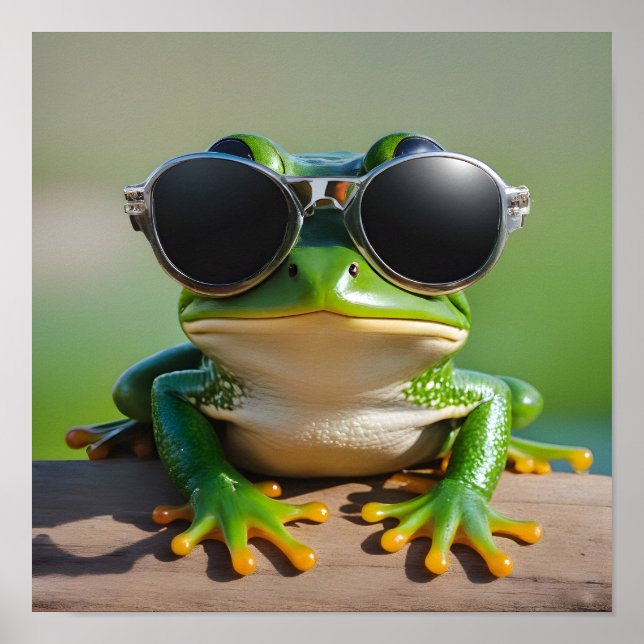 Sonnenfrosch mit Sonnenbrille Poster (Vorne)