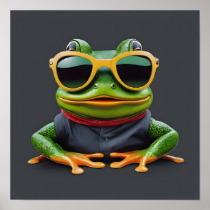 Sonnenfrosch mit Sonnenbrille Poster