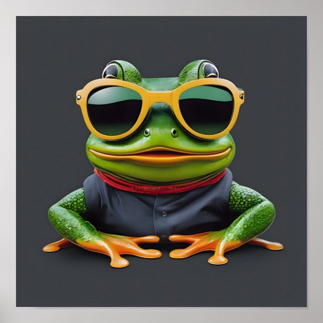 Sonnenfrosch mit Sonnenbrille Poster (Vorne)