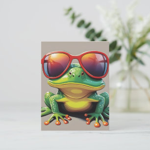 Sonnenfrosch mit Sonnenbrille Postkarte