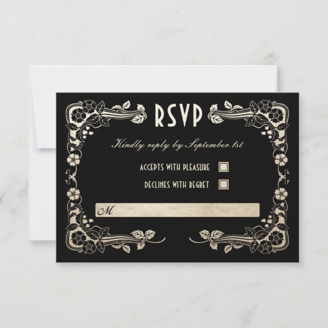 Sonnengarten Hochzeit RSVP Cards Goldene Forelle (Vorderseite)