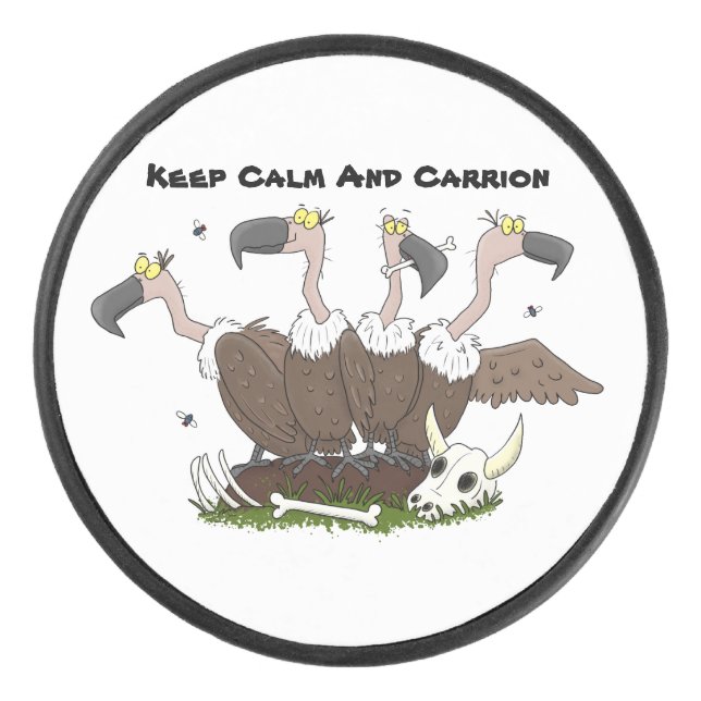 Sonnengeier Spaß Cartoon Eishockey Puck (Vorderseite)