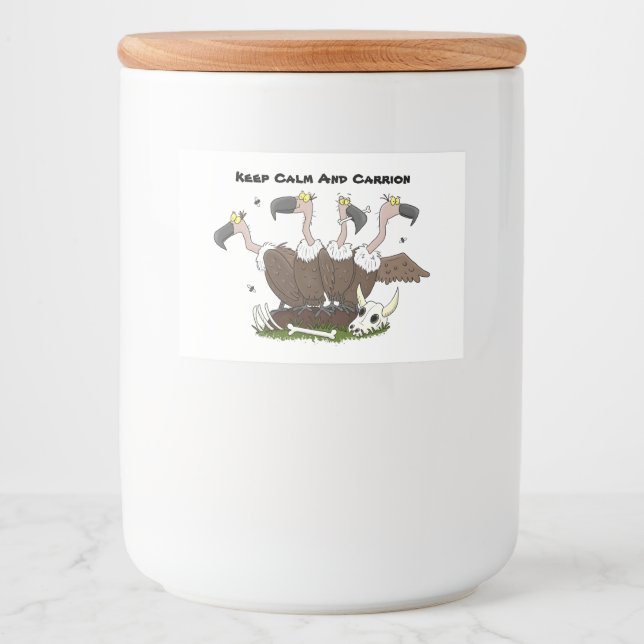 Sonnengeier Spaß Cartoon Lebensmitteletikett (Vorderseite)