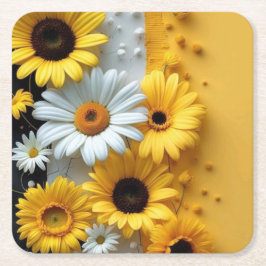 Sonnengeküsste Florale StrahlkraftiPad Smart Cover Rechteckiger Pappuntersetzer