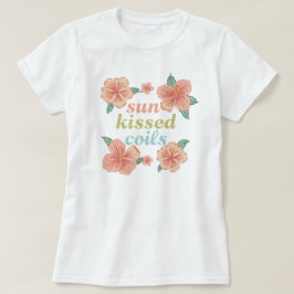 "Sonnengeküsste Locken" Hawaiianisches Blumen-Somm T-Shirt