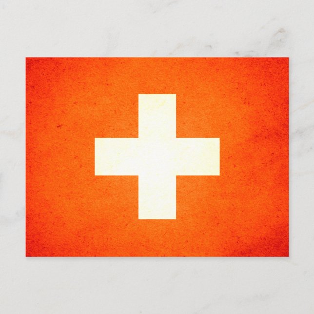 Sonnengeküsste Schweizer Flagge Postkarte (Vorderseite)