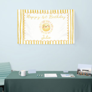Sonnengelb Streifen Geburtstag Banner