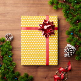 Sonnengelb-weiße Tupfenmuster-Kunst Geschenkpapier