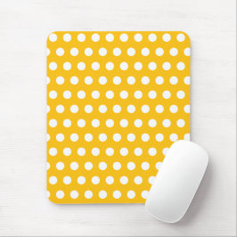 Sonnengelb-weiße Tupfenmuster-Kunst Mousepad