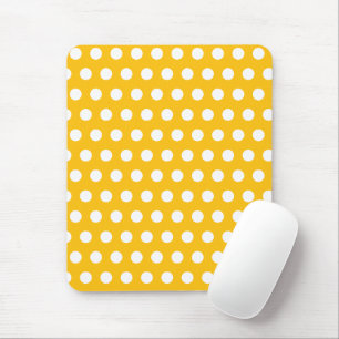 Sonnengelb-weiße Tupfenmuster-Kunst Mousepad