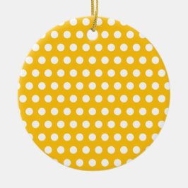 Sonnengelb-weißes Punkte-Muster-Kunstwerk Keramik Ornament
