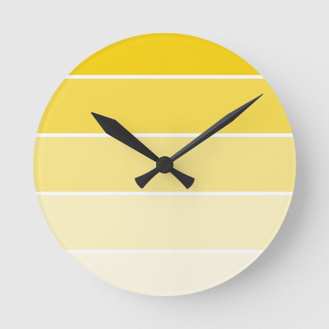 Sonnengelbe Farbmuster Runde Wanduhr (Vorderseite)